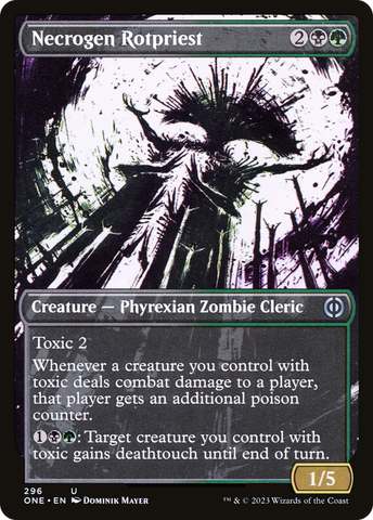 Sacerdote de la podredumbre necrógena (Icor sin bordes) [Phyrexia: All Will Be One]