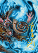 Carte artistique Spirale mentale (Signature estampée or) [Série artistique de Bloomburrow]