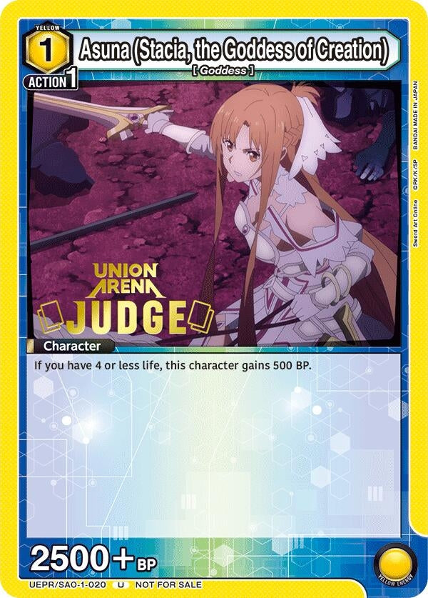 Image for Asuna (Stacia, the Goddess of Creation) (Judge Pack) (UEPR/SAO-1-020) (UEPR) - Union Arena