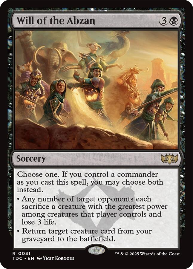 Volonté de l'Abzan [Tarkir : Commander Orage draconique]