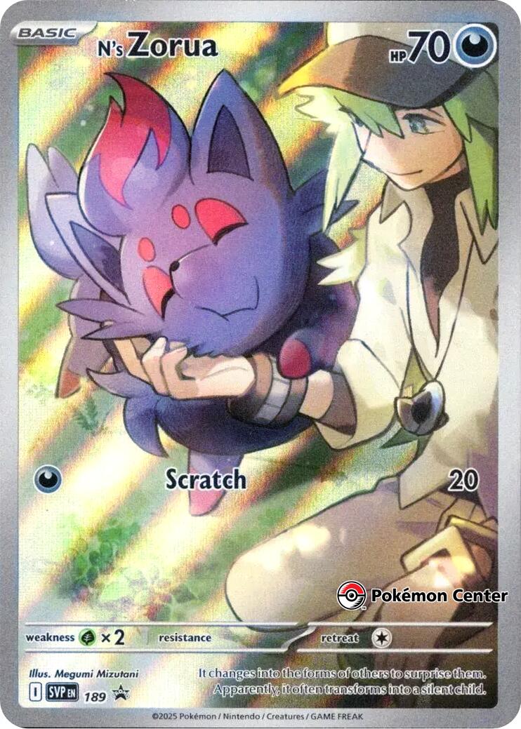 Zorua de N (SVP189) (Exclusivité Pokémon Center) [Écarlate et Violet : Promos Étoile Noire]