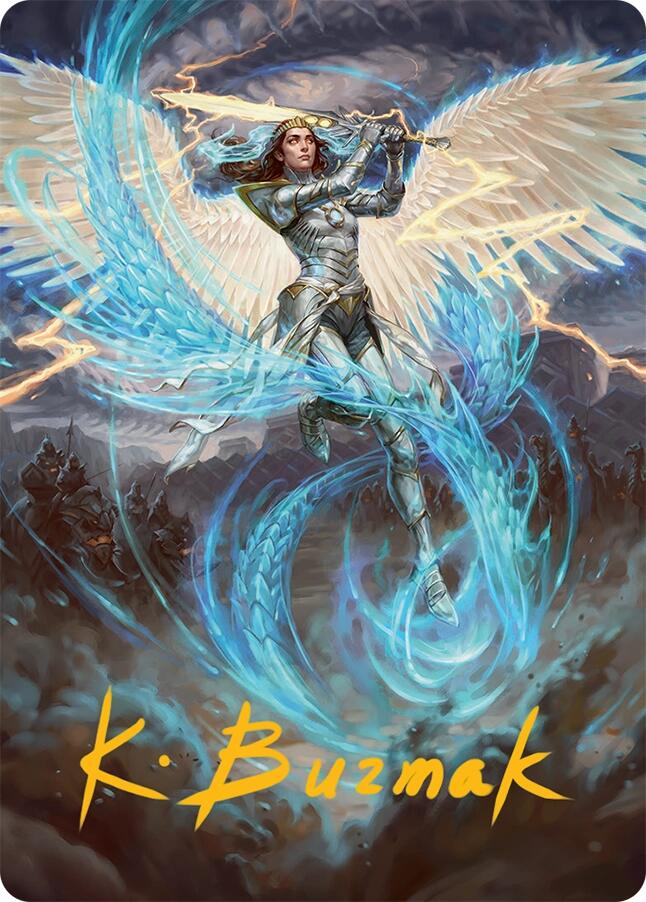 Elspeth, Tueuse de Tempêtes - Carte artistique (49/54) (Signature estampillée or) [Série artistique Tarkir : Dracorage]