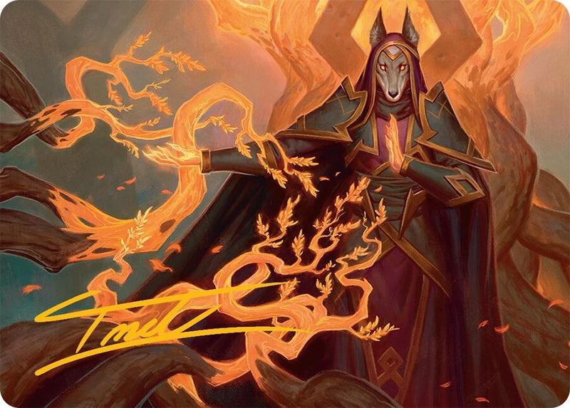 Carte artistique de Dévot abzan (10/54) (Signature estampée or) [Série artistique Tarkir : Dracorage]