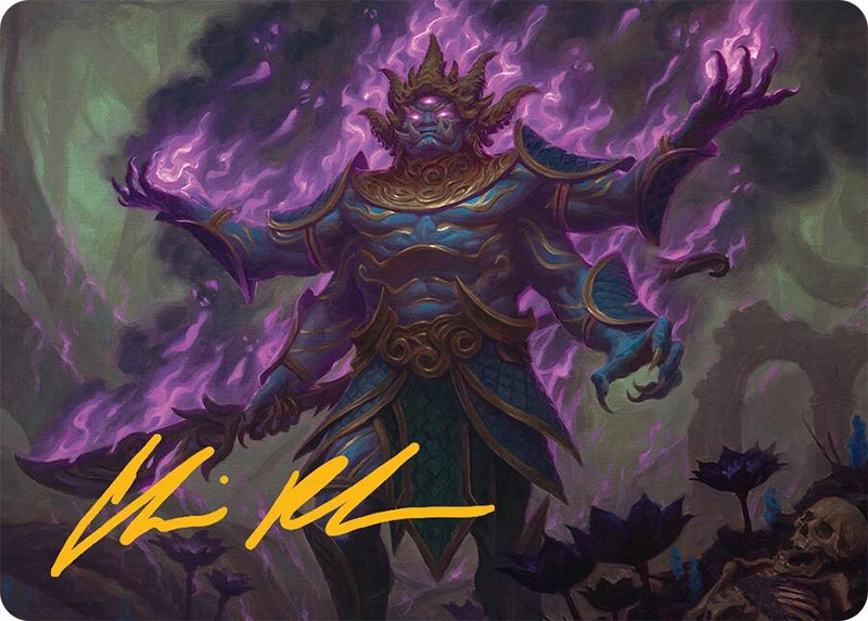 Carte illustrée Rakshasa du pourrissement maudit (13/54) (Signature estampée or) [Série d'illustrations Tarkir : Dracorage]