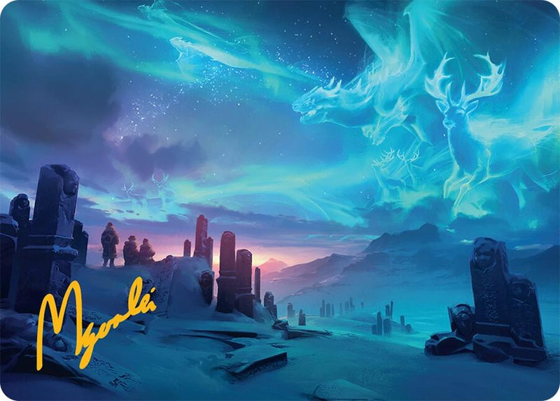 Carte artistique Procession aurorale (20/54) (Signature estampée or) [Série artistique Tarkir : Dragonstorm]