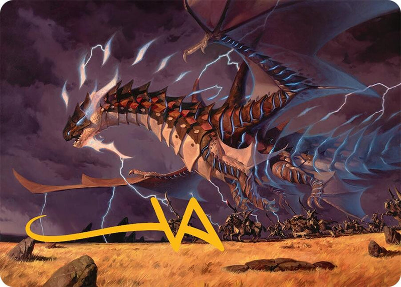 Neriv, Cœur de la tempête Carte d'art (25/54) (Signature estampée or) [Tarkir : Série d'art Dragonstorm]