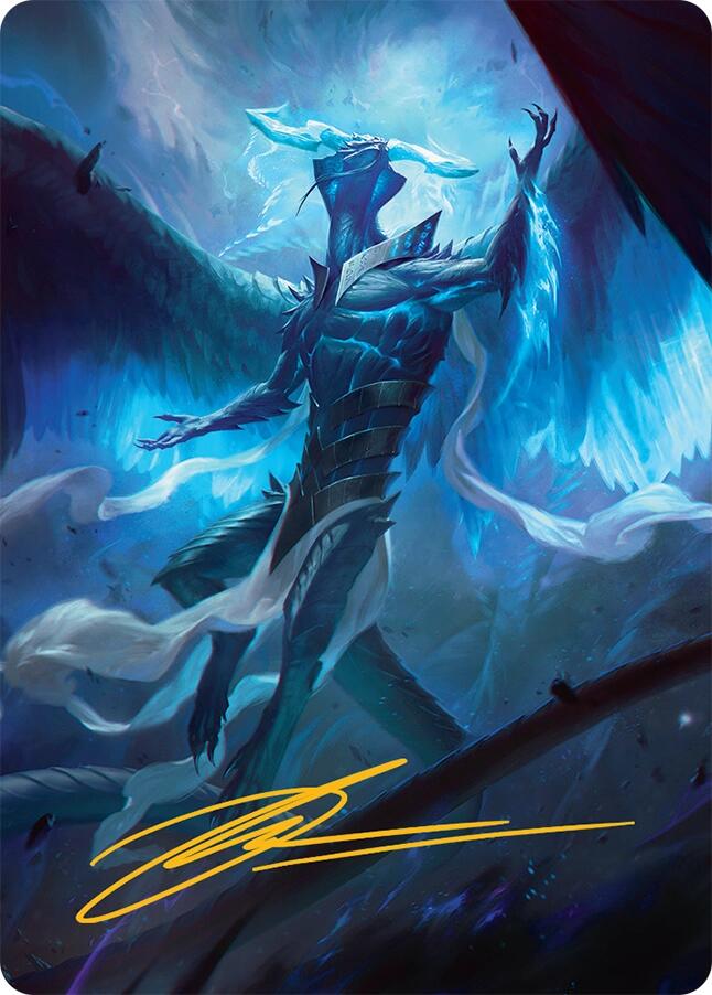 Ugin, œil des Tourmentes Carte d'Art (1/54) (Signature estampillée or) [Tarkir: Dragonstorm Art Series]