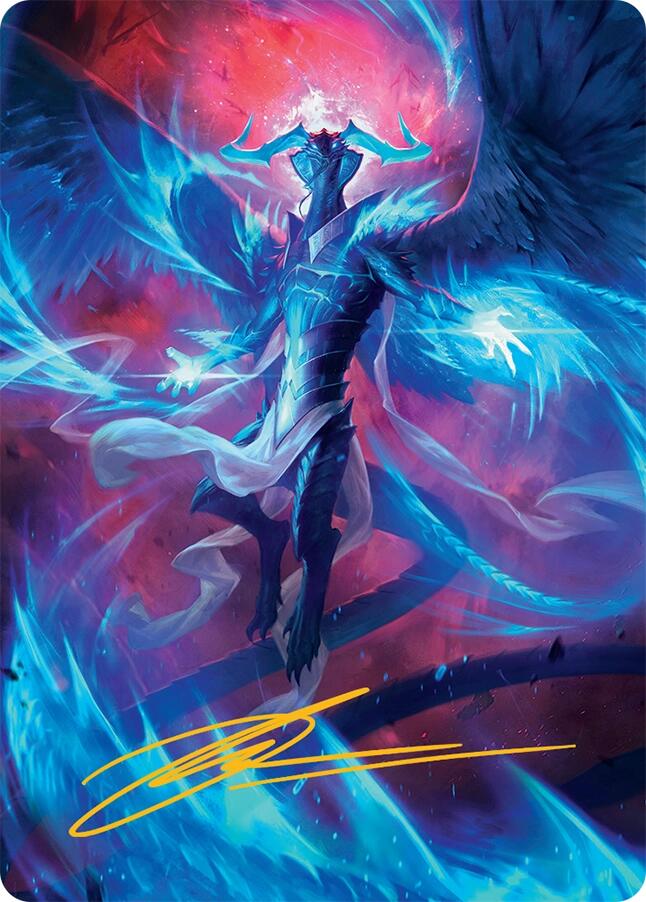 Ugin, œil des tempêtes Carte d'art (48/54) (Signature estampillée or) [Tarkir : Série d'illustrations Dragonstorm]