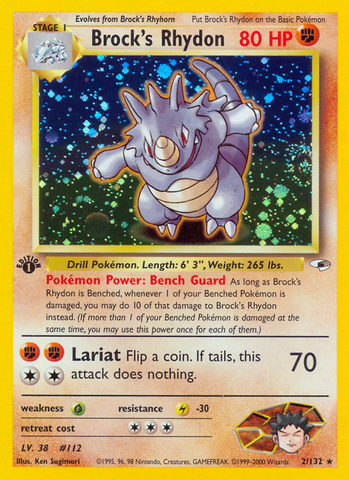 Rhydon de Brock (2/132) [Héroes de Gimnasio 1.ª edición]