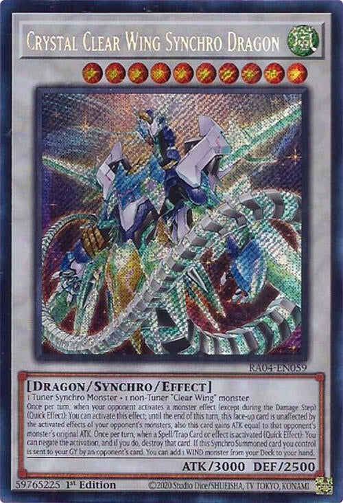 Dragon Synchro Aile de Cristal Transparente [RA04-FR059] Secret Rare