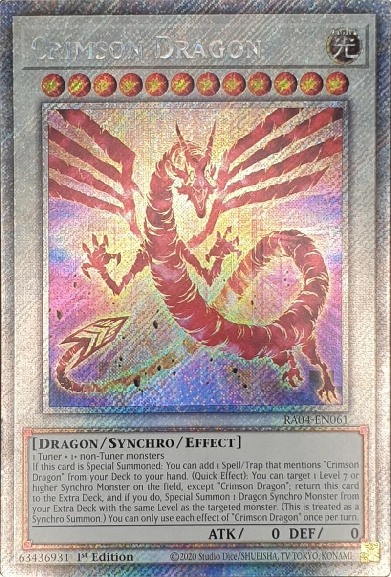 Dragon Cramoisi (carte) [RA04-EN061] Secrète Rare Platine