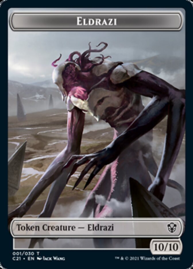 Jeton recto-verso Eldrazi // Champion des Esprits [Jetons Commander 2021]