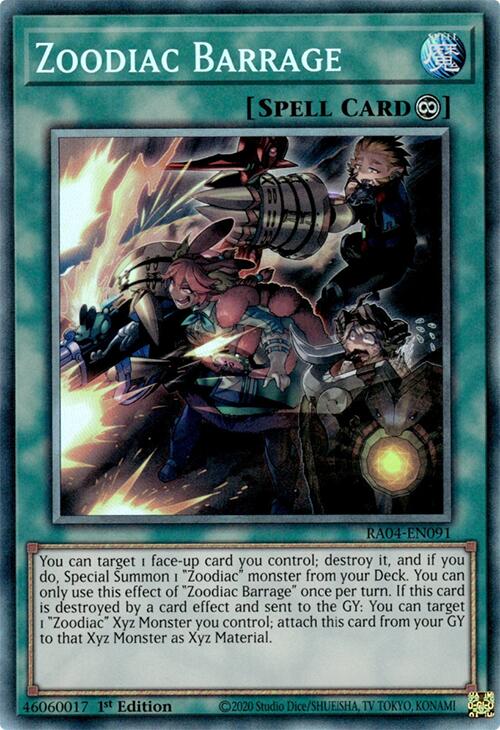 Zoodiaque Barrage [RA04-EN091] Collector's Rare Prismatique