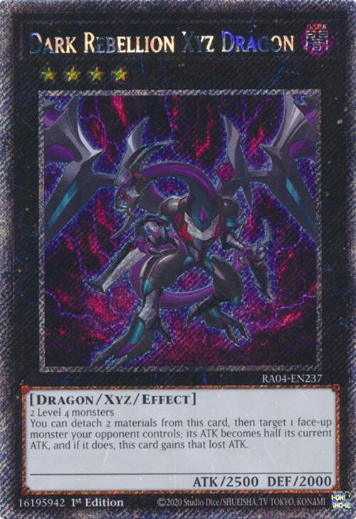 Dragon Xyz de la Rébellion des Ténèbres [RA04-FR237] Platinum Secret Rare