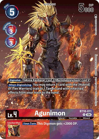 Agunimon [BT18-011] (Extracción rara) [Convergencia Mundial]