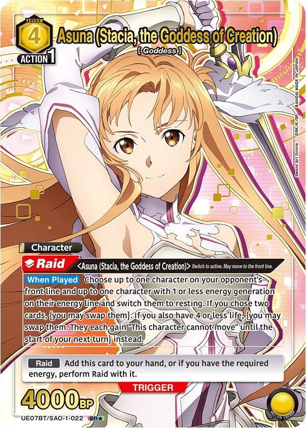 Image for Asuna (Stacia, the Goddess of Creation) (022) (SR*) (UE07BT/SAO-1-022) (UE07BT) - Union Arena