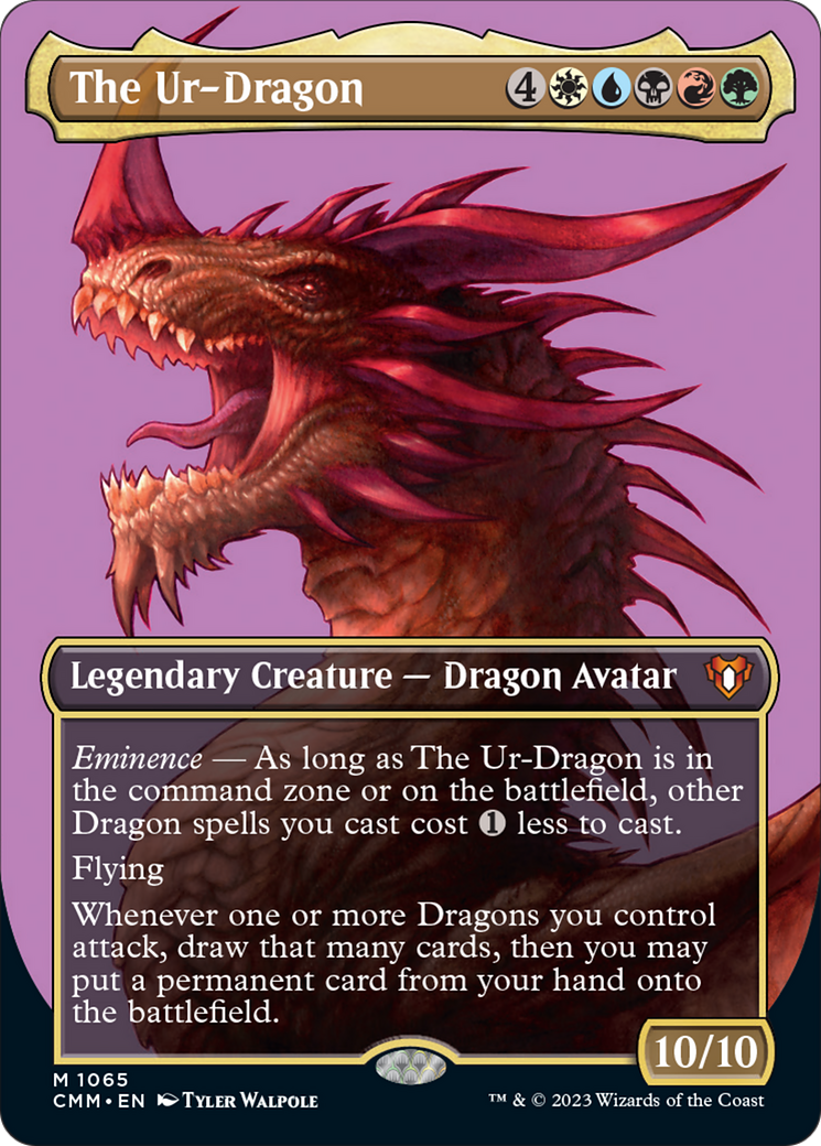 L'Ur-Dragon (Feuille texturée sans bordure, Cadre brisé) [Commander Masters]