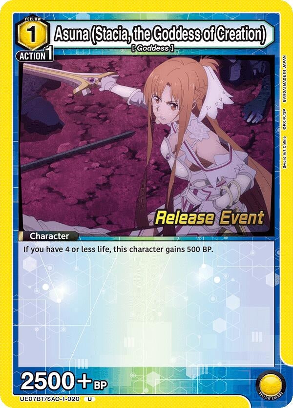 Image for Asuna (Stacia, the Goddess of Creation) (020) (UE07BT/SAO-1-020) (UE07BT_RE) - Union Arena