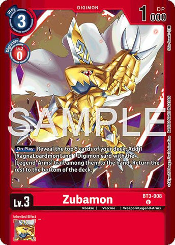 Zubamon [BT3-008] (Paquete de Cartas Limitadas -Billion Bullet-) [Paquete de Cartas Limitadas -Billion Bullet-]