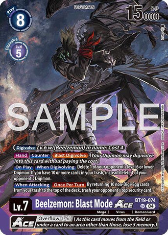 Beelzemon: Modo Ráfaga ACE [BT19-074] (Paquete de Cartas Limitadas -Mil Millones de Balas-) [Paquete de Cartas Limitadas -Mil Millones de Balas-]