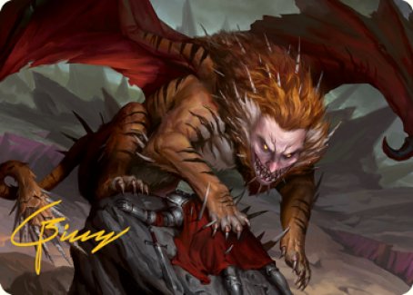 Carte artistique Manticore (signature estampillée or) [Donjons & Dragons : Aventures dans les Royaumes Oubliés - Série d'art]