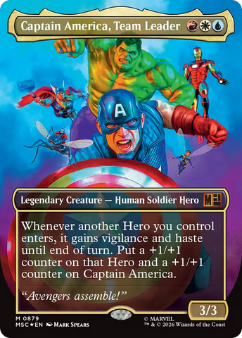 Capitán América, Líder de Equipo (Sin borde) (Surge Foil) [Commander de Marvel Superhéroes]
