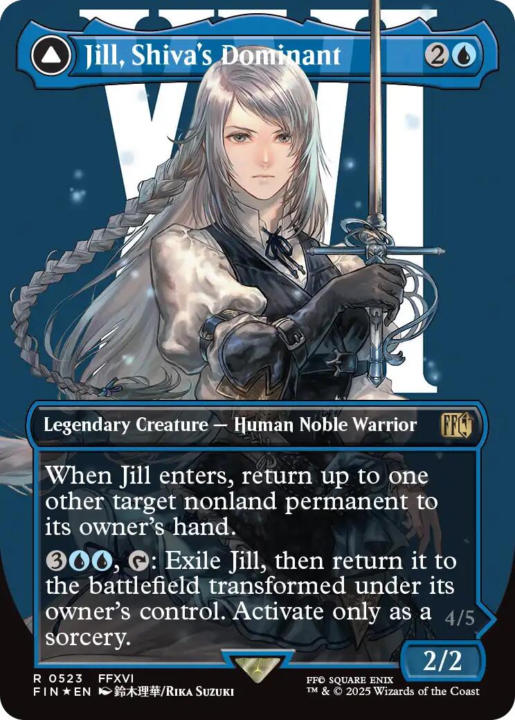 Jill, Dominante de Shiva // Shiva, Gardienne de Glace (Sans bordure) (Feuille de surtension) [FINAL FANTASY]