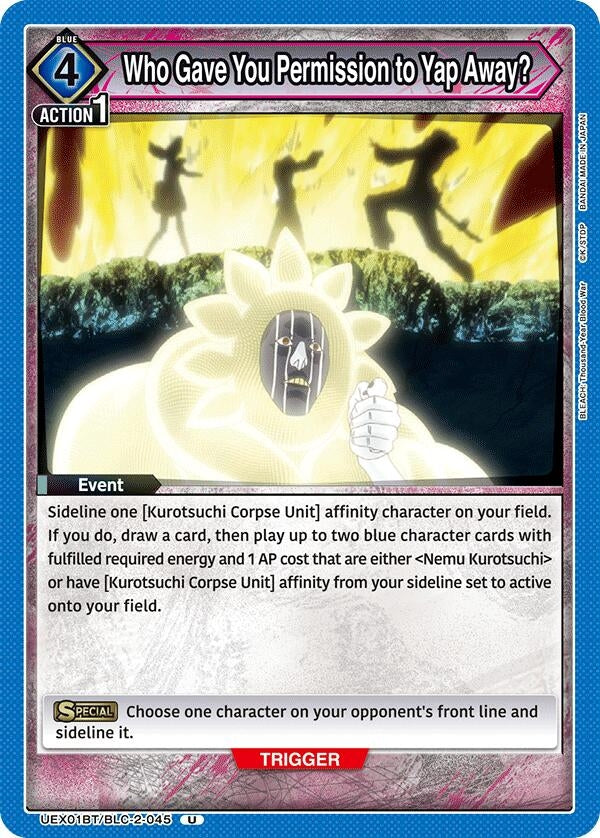 Image for Who Gave You Permission to Yap Away? (UEX01BT/BLC-2-045) (UEX01BT) - Union Arena
