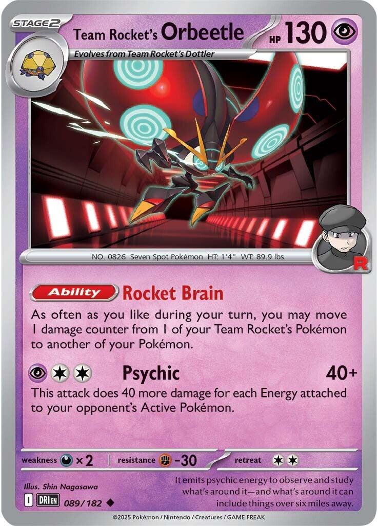 Orbeetle de la Team Rocket (089/182) [Écarlate et Violet : Rivaux Destinés]