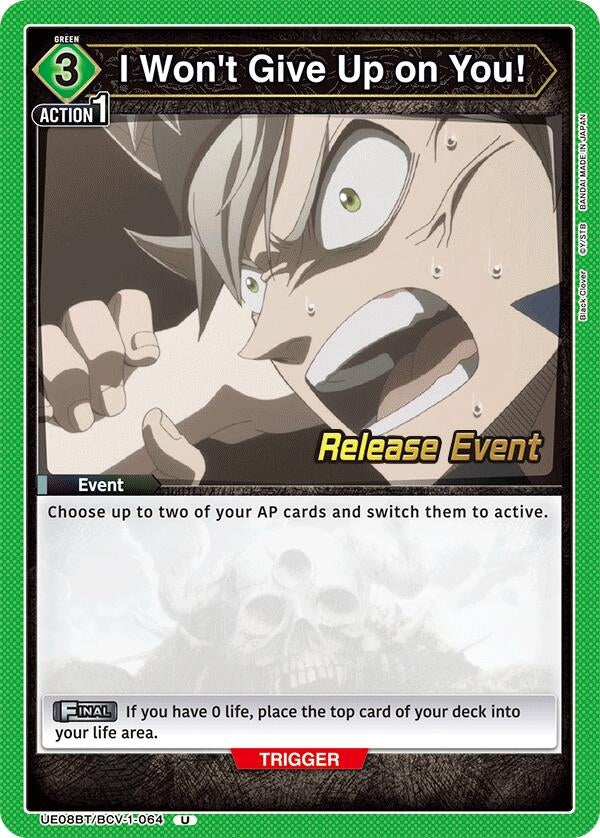 Image for I Won't Give Up on You! (UE08BT/BCV-1-064) (UE08BT_RE) - Union Arena