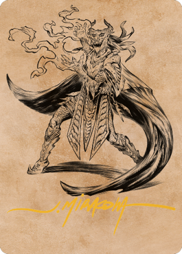Livaan, cultiste de Tiamat, carte artistique (signature estampée or) [Commander Legends : Battle for Baldur's Gate Art Series]