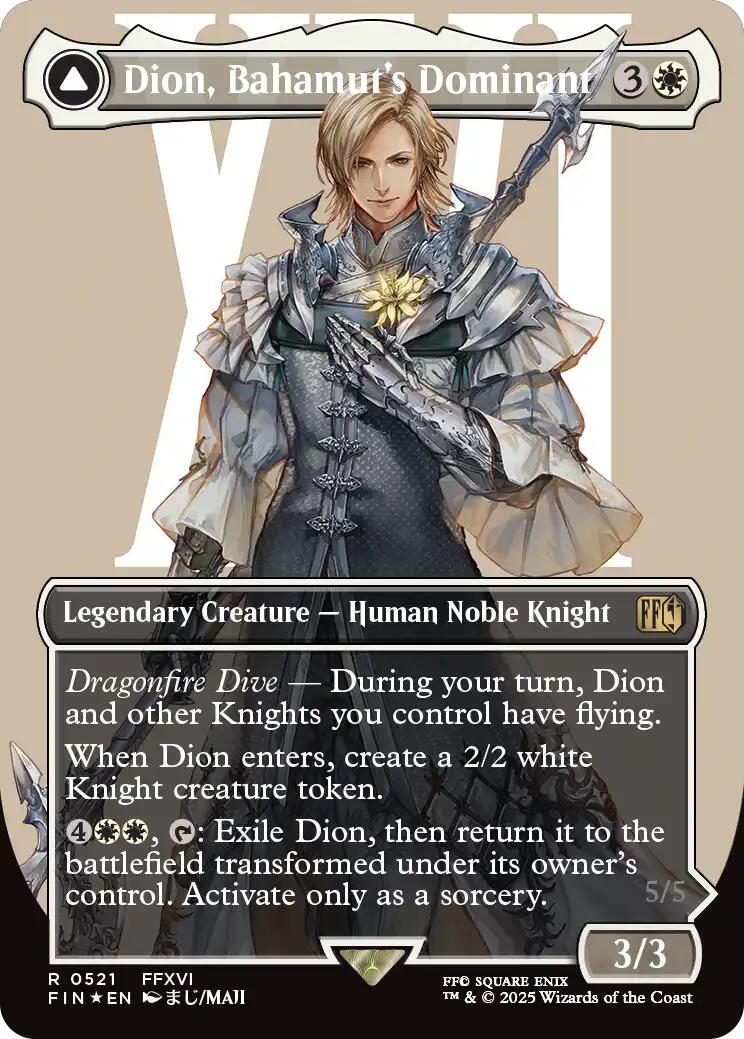 Dion, le Dominant de Bahamut // Bahamut, gardien de lumière (Sans bordure) (Foil intense) [FINAL FANTASY]