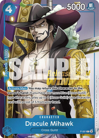 Dracule Mihawk (Ganador del Evento Lanzamiento Puño de Velocidad Divina) [Cartas Promocionales de One Piece]