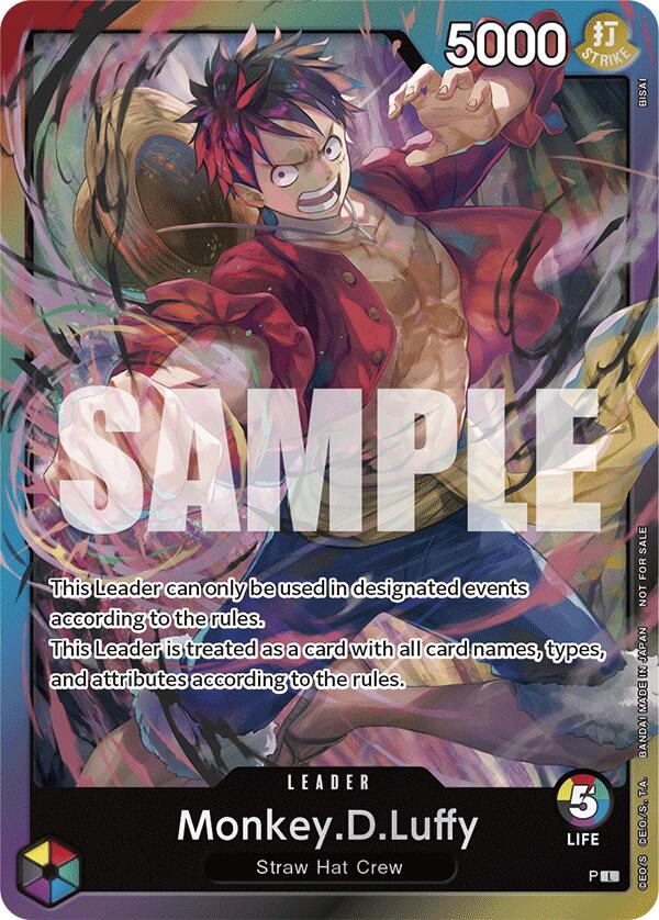 Monkey.D.Luffy (Leader d'événement - Poing de la rapidité divine) [Cartes promotionnelles One Piece]