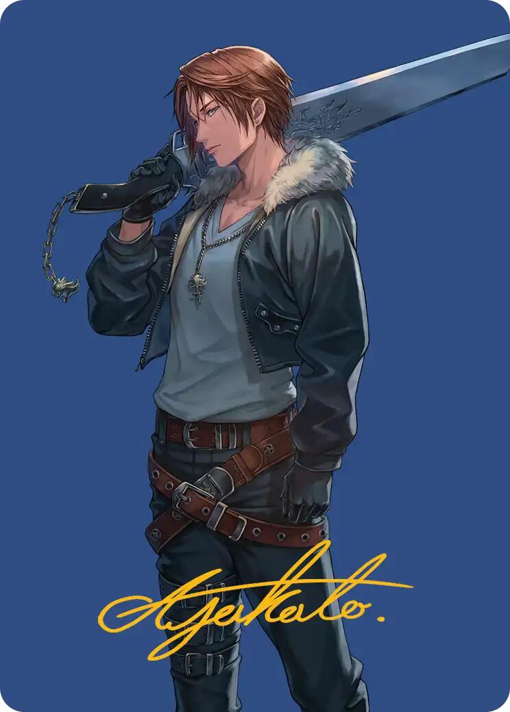 Squall, carte d'art du mercenaire SeeD (Signature estampée or) [Série d'art FINAL FANTASY]