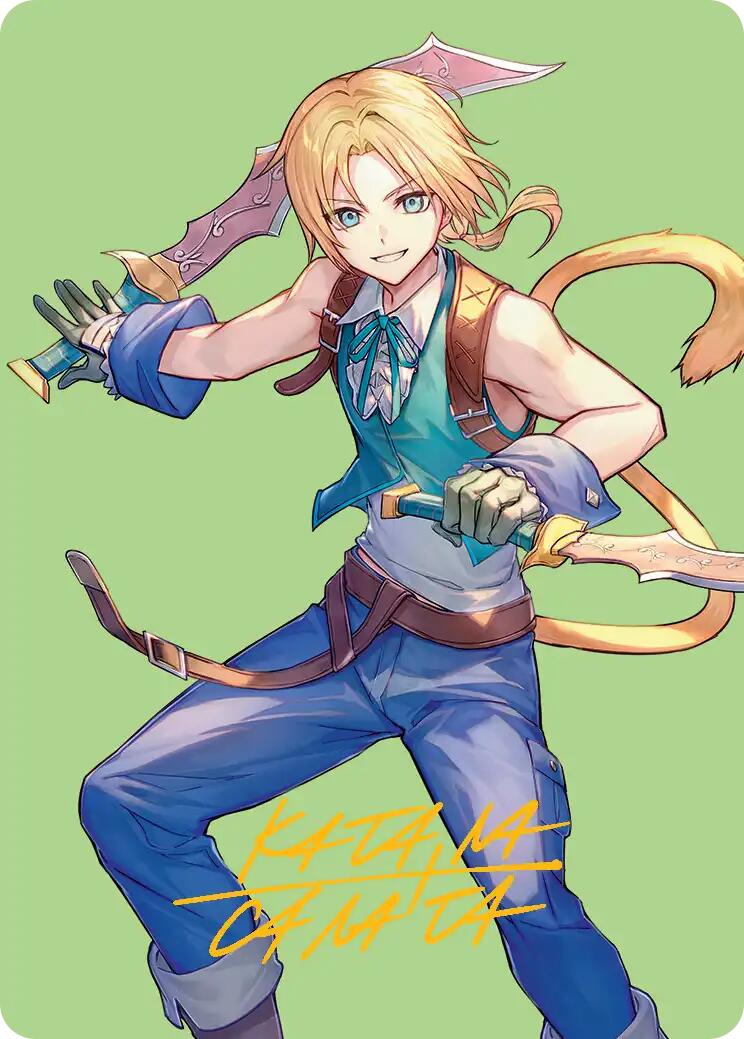 Zidane, voleur Tantalus, carte artistique (signature dorée) [Série d'Art FINAL FANTASY]