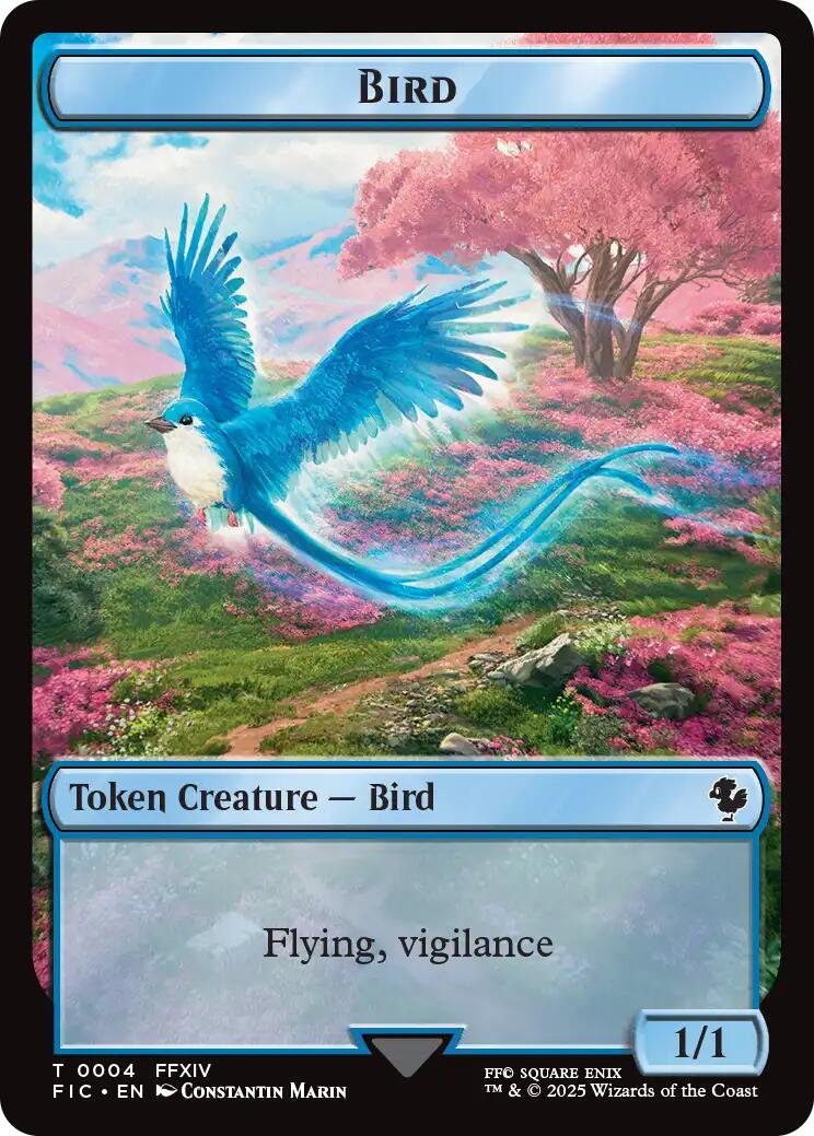 Oiseau // Héroïne (0005) Jetons recto-verso [Jetons FINAL FANTASY Commander]