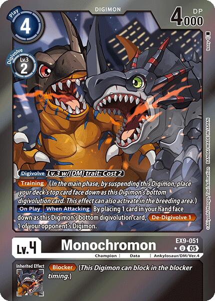 Monochromon [EX9-051] (Foil Limitée) [Monstres Contre]