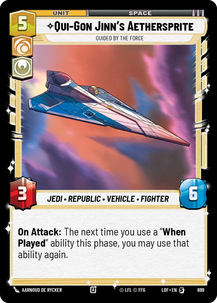 Aethersprite de Qui-Gon Jinn - Guiado por la Fuerza (699) (Foil) (699) [Leyendas de la Fuerza]