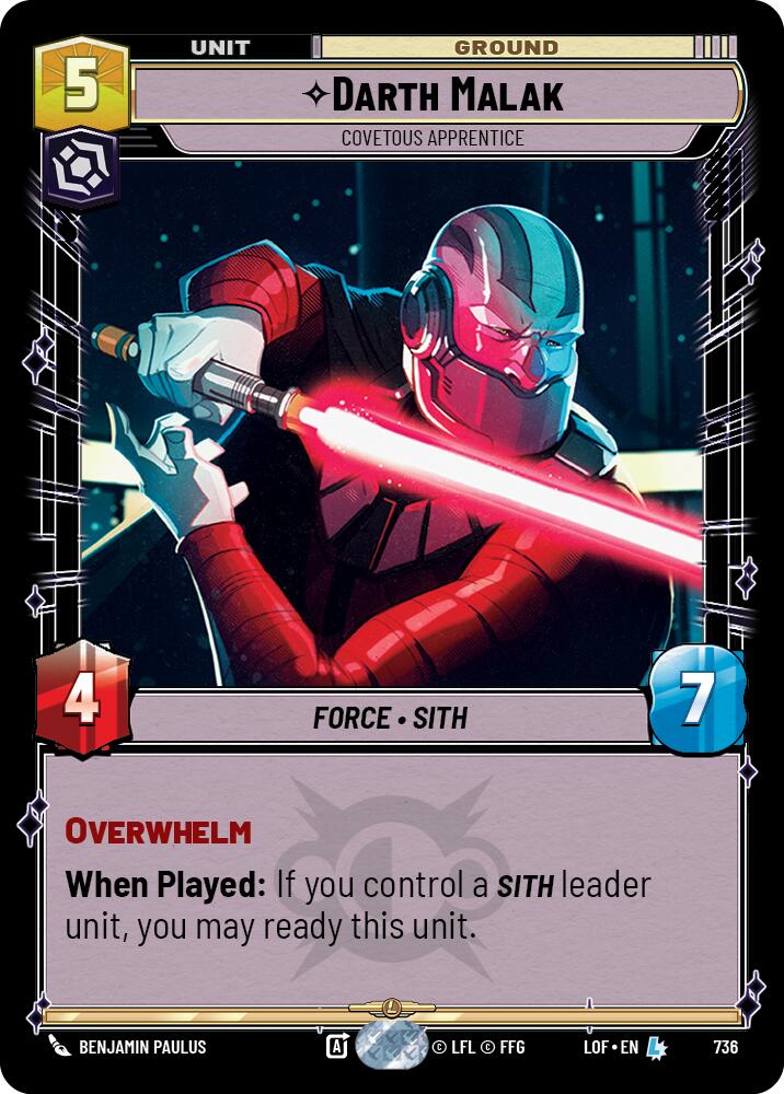 Darth Malak - Aprendiz Codicioso (736) (Foil) (736) [Leyendas de la Fuerza]