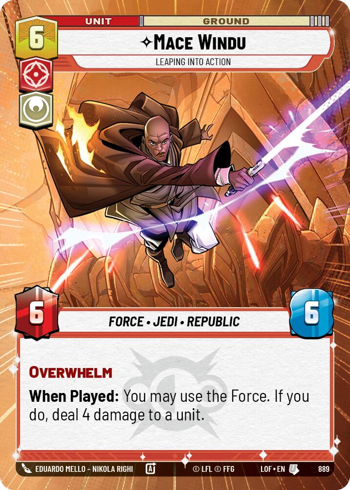 Mace Windu - Entrando en acción (889) (Lámina hiperspacial) (889) [Leyendas de la Fuerza]