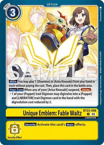 Emblema único: Fable Waltz [BT22-098] [Cyber Eden]