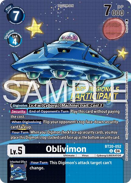 Oblivimon [BT20-052] (Participant des Régionaux 25-26 Saison 2) [Pack Spécial Ver.2.0]
