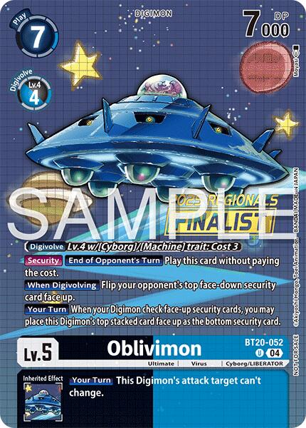 Oblivimon [BT20-052] (Finaliste des Régionaux saison 2, 25-26) [Version Spéciale Booster 2.0]