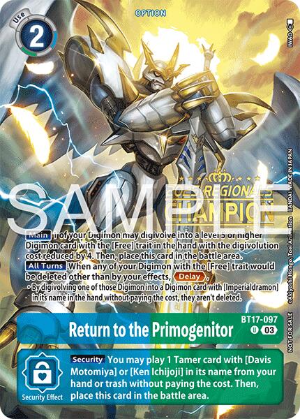 Retour au Primogéniteur [BT17-097] (Champion des Régionaux Saison 2 25-26) [Crise Secrète]