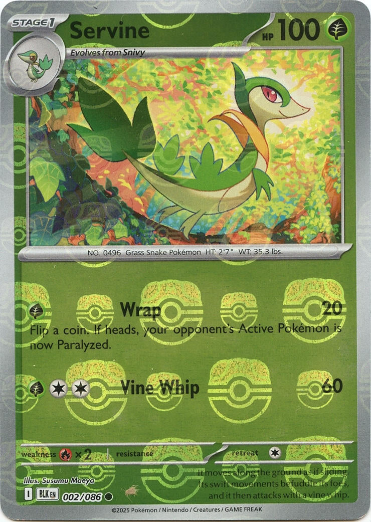 Servine (002/086) (Patrón de Master Ball) [Escarlata y Púrpura: Rayo Negro]