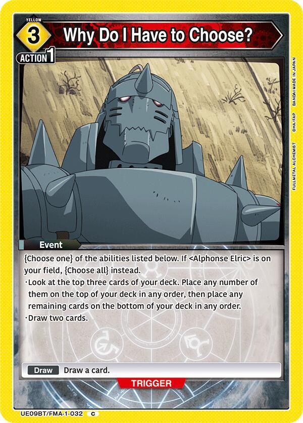Why Do I Have to Choose? - UE09BT: FULLMETAL ALCHEMIST (UE09BT)