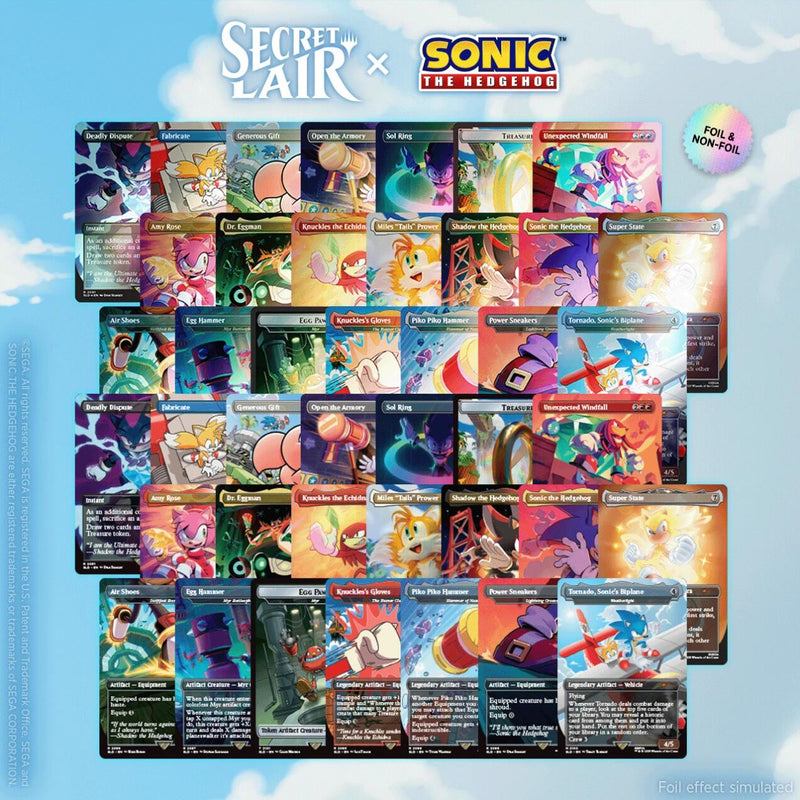 Secret Lair: Drop Series - Secret Lair x Sonic the Hedgehog: Lote Completo 100% de Sonic