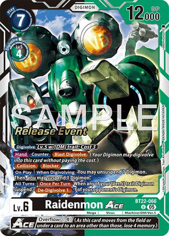 Raidenmon ACE [BT22-066] [Cartas del Evento de Lanzamiento Cyber Eden]