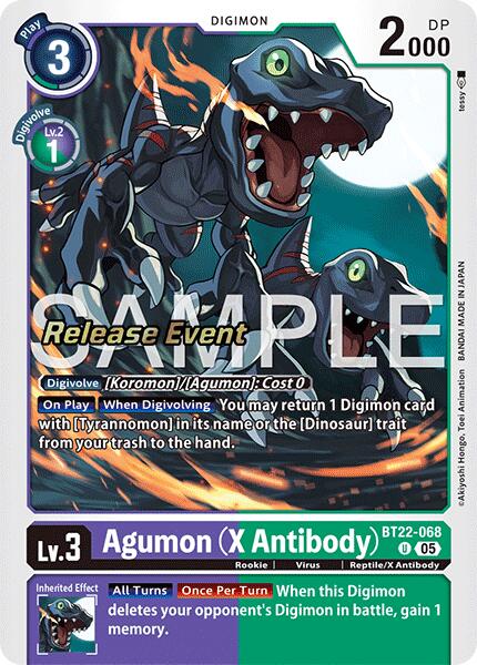 Agumon [BT22-068] (X-Antibody) [Cartes d'événement Cyber Eden]